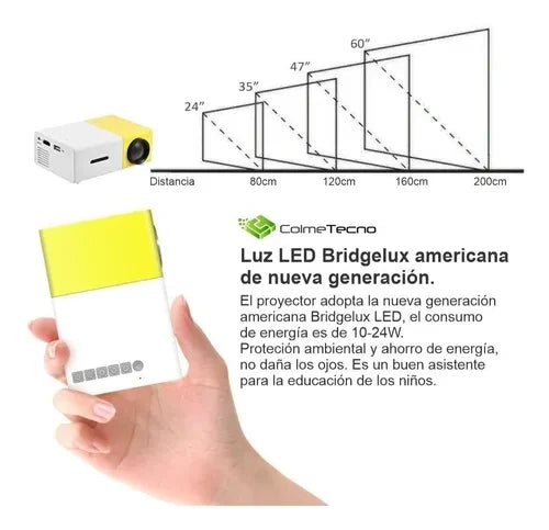 PROYECTOR PORTATIL LED AMARILLO